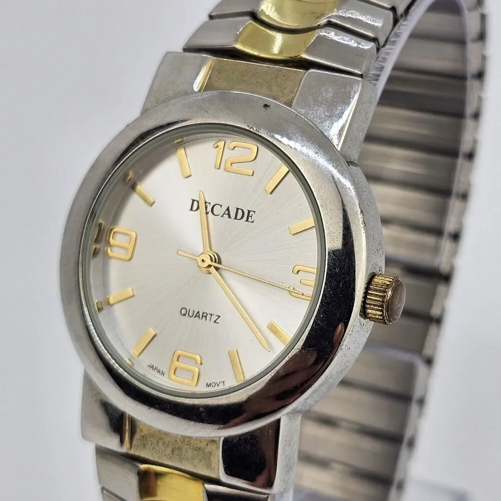 Decade Women's Watch 33MM Gray Dial Gray Gold Expandable Band‎ 6.5